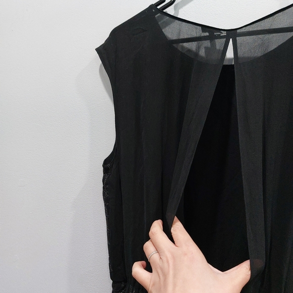 Aritzia Babaton Black Silk Tinsel Dress Medium - Picture 6 of 9